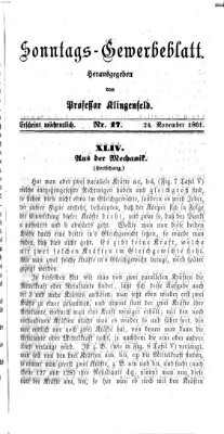 Nürnberger Sonntags-Gewerbeblatt Sonntag 24. November 1861