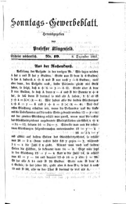 Nürnberger Sonntags-Gewerbeblatt Sonntag 8. Dezember 1861