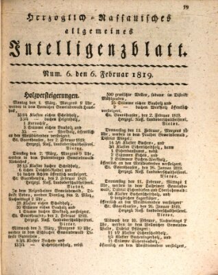 Herzoglich-nassauisches allgemeines Intelligenzblatt Samstag 6. Februar 1819