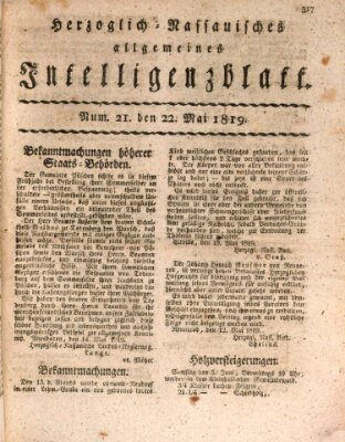 Herzoglich-nassauisches allgemeines Intelligenzblatt Samstag 22. Mai 1819