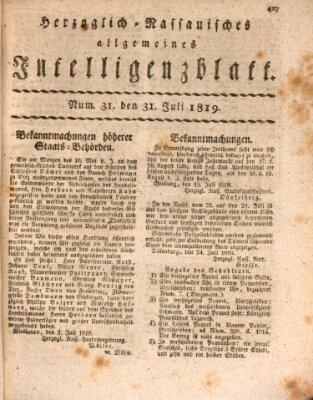 Herzoglich-nassauisches allgemeines Intelligenzblatt Samstag 31. Juli 1819