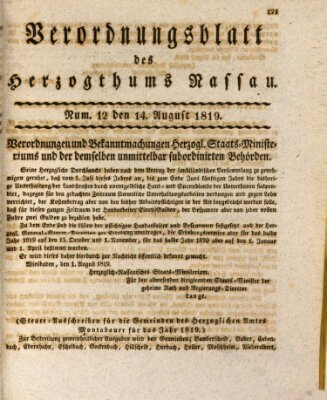 Herzoglich-nassauisches allgemeines Intelligenzblatt Samstag 14. August 1819