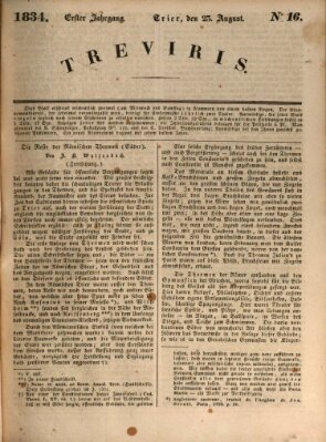 Treviris Samstag 23. August 1834