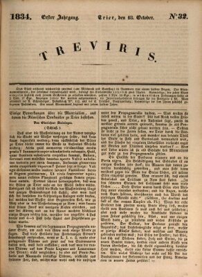 Treviris Samstag 18. Oktober 1834