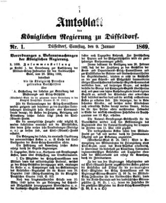 Amtsblatt für den Regierungsbezirk Düsseldorf Samstag 9. Januar 1869