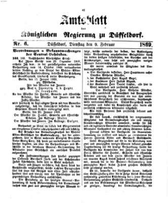 Amtsblatt für den Regierungsbezirk Düsseldorf Dienstag 9. Februar 1869