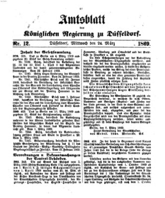 Amtsblatt für den Regierungsbezirk Düsseldorf Mittwoch 24. März 1869