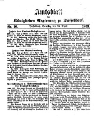 Amtsblatt für den Regierungsbezirk Düsseldorf Samstag 24. April 1869