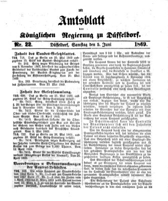 Amtsblatt für den Regierungsbezirk Düsseldorf Samstag 5. Juni 1869