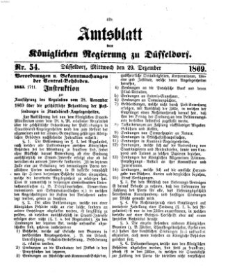 Amtsblatt für den Regierungsbezirk Düsseldorf Mittwoch 29. Dezember 1869