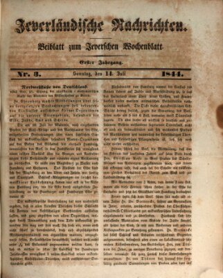 Jeverländische Nachrichten Sonntag 14. Juli 1844