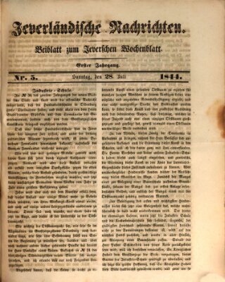 Jeverländische Nachrichten Sonntag 28. Juli 1844