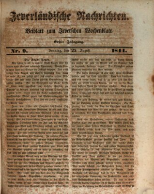 Jeverländische Nachrichten Sonntag 25. August 1844