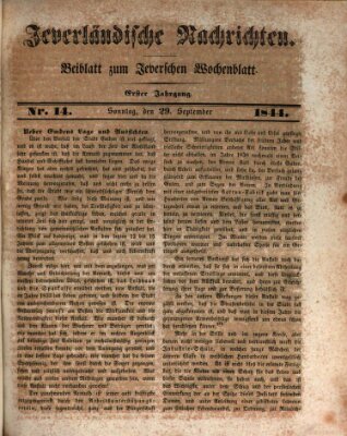 Jeverländische Nachrichten Sonntag 29. September 1844