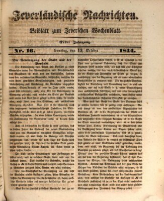 Jeverländische Nachrichten Sonntag 13. Oktober 1844