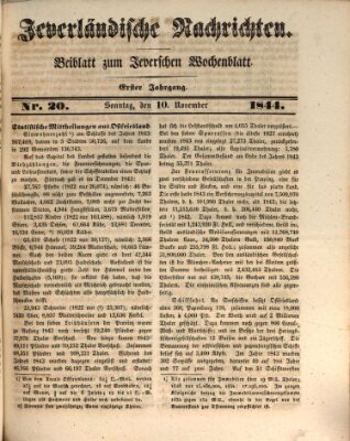 Jeverländische Nachrichten Sonntag 10. November 1844