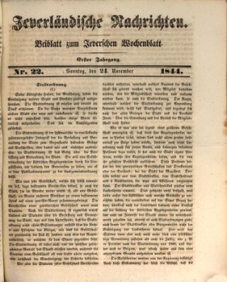 Jeverländische Nachrichten Sonntag 24. November 1844