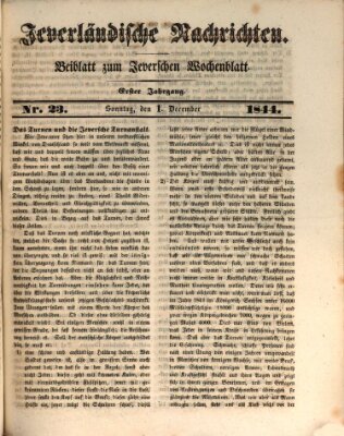 Jeverländische Nachrichten Sonntag 1. Dezember 1844