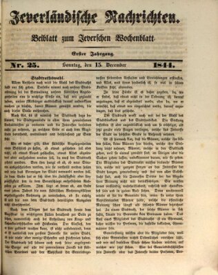 Jeverländische Nachrichten Sonntag 15. Dezember 1844