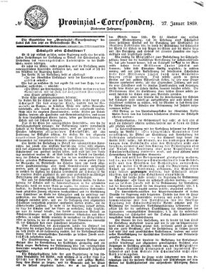 Provinzial-Correspondenz Mittwoch 27. Januar 1869