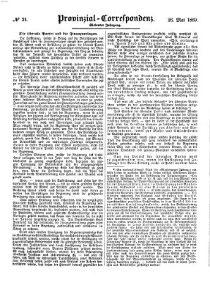 Provinzial-Correspondenz Mittwoch 26. Mai 1869