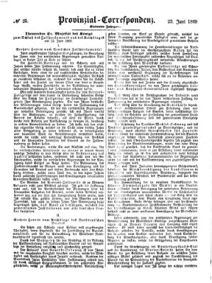 Provinzial-Correspondenz Mittwoch 23. Juni 1869