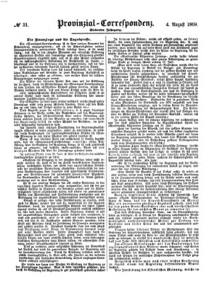 Provinzial-Correspondenz Mittwoch 4. August 1869