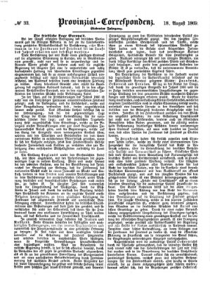 Provinzial-Correspondenz Mittwoch 18. August 1869