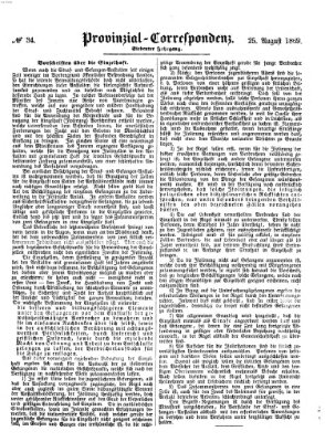 Provinzial-Correspondenz Mittwoch 25. August 1869