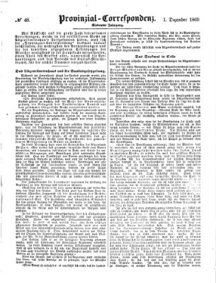 Provinzial-Correspondenz Mittwoch 1. Dezember 1869