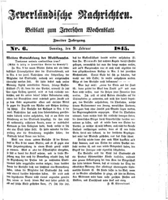 Jeverländische Nachrichten Sonntag 9. Februar 1845