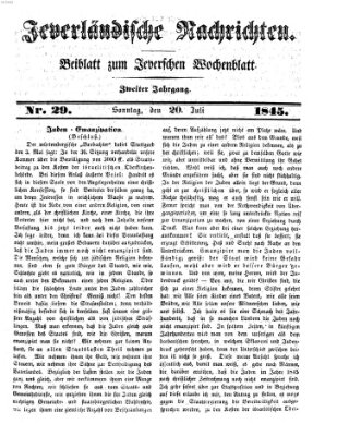 Jeverländische Nachrichten Sonntag 20. Juli 1845