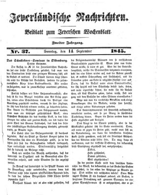 Jeverländische Nachrichten Sonntag 14. September 1845