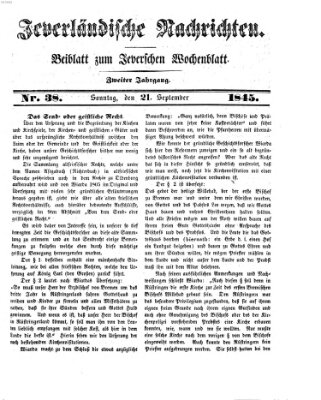 Jeverländische Nachrichten Sonntag 21. September 1845