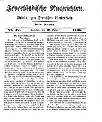 Jeverländische Nachrichten Sonntag 19. Oktober 1845