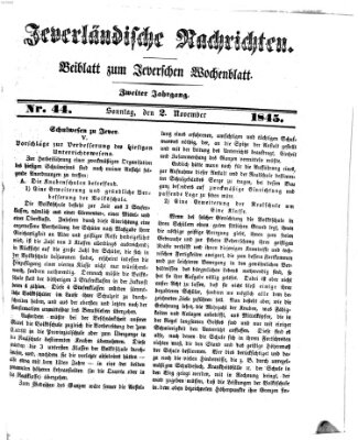 Jeverländische Nachrichten Sonntag 2. November 1845