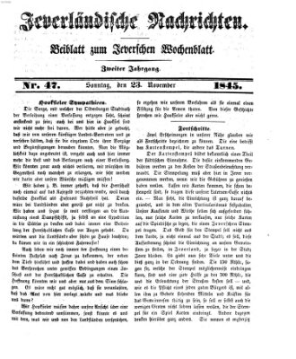 Jeverländische Nachrichten Sonntag 23. November 1845