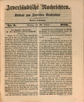 Jeverländische Nachrichten Sonntag 18. Januar 1846