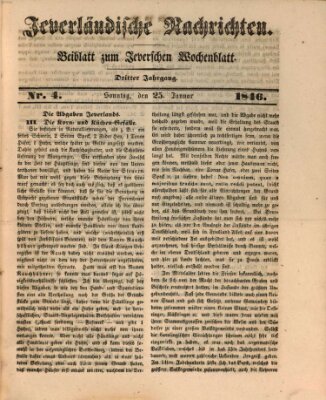 Jeverländische Nachrichten Sonntag 25. Januar 1846