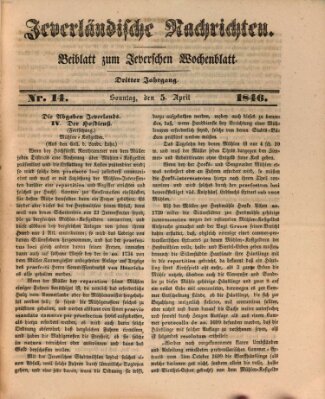 Jeverländische Nachrichten Sonntag 5. April 1846