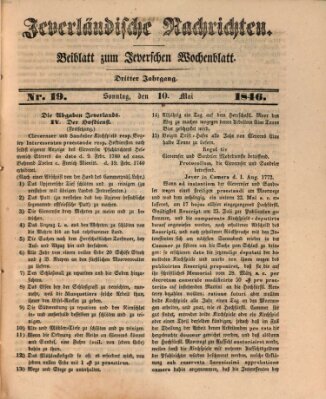 Jeverländische Nachrichten Sonntag 10. Mai 1846