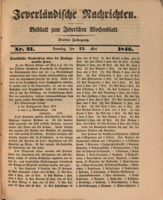 Jeverländische Nachrichten Sonntag 24. Mai 1846