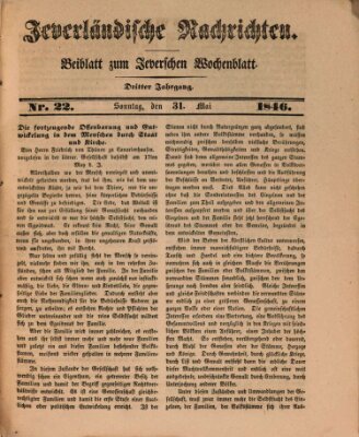 Jeverländische Nachrichten Sonntag 31. Mai 1846