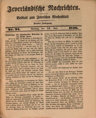 Jeverländische Nachrichten Sonntag 14. Juni 1846