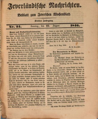 Jeverländische Nachrichten Sonntag 23. August 1846