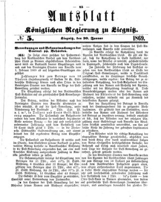 Amts-Blatt der Preußischen Regierung zu Liegnitz Samstag 30. Januar 1869