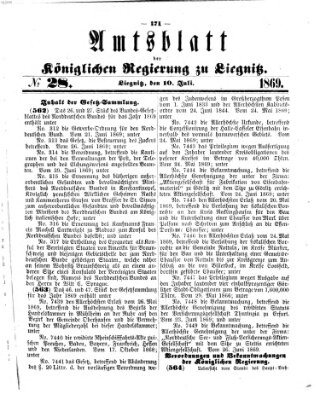 Amts-Blatt der Preußischen Regierung zu Liegnitz Samstag 10. Juli 1869