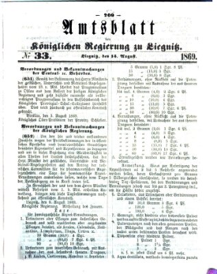 Amts-Blatt der Preußischen Regierung zu Liegnitz Samstag 14. August 1869