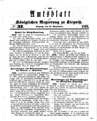 Amts-Blatt der Preußischen Regierung zu Liegnitz Samstag 11. September 1869