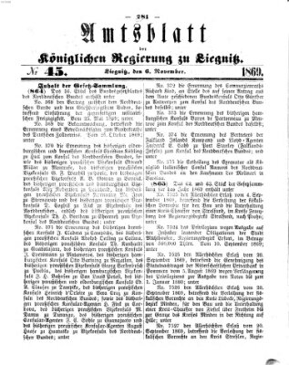 Amts-Blatt der Preußischen Regierung zu Liegnitz Samstag 6. November 1869